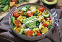 Creamy kale harvest salad