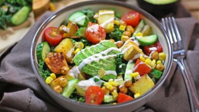 Creamy kale harvest salad