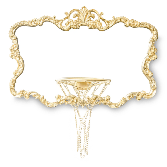 Vertical gold hoop photo display