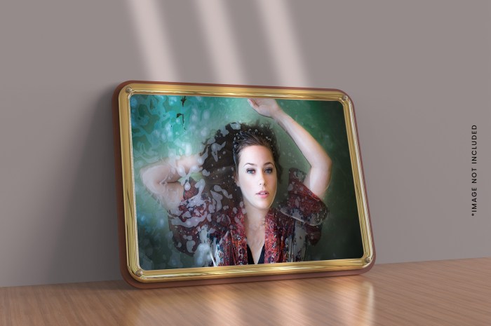 Vertical gold hoop photo display