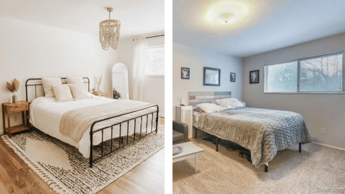 Lauras bedroom before after