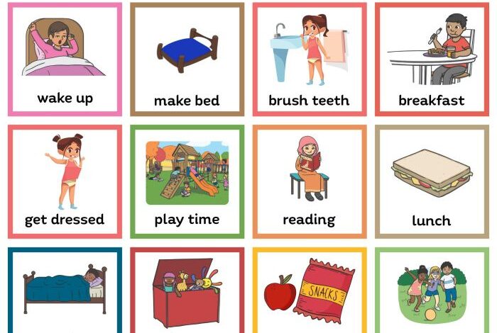 Toddler preschool visual schedule diy with free chart printables