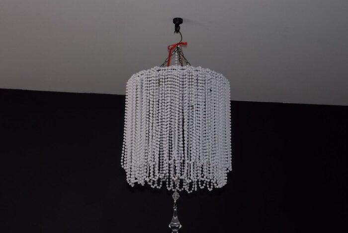 Diy wooden bead chandelier