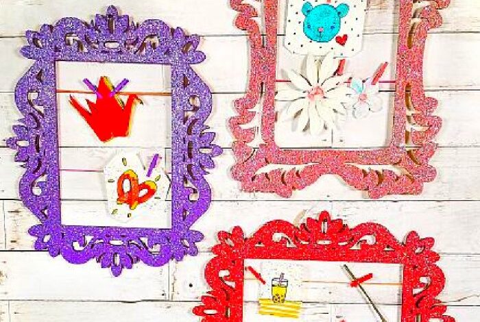 Diy glitter photo frames