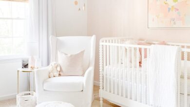 Peach nursery baby girl behr room ideas pink rooms white bedroom paint color colors girls wall walls tour peachy chi