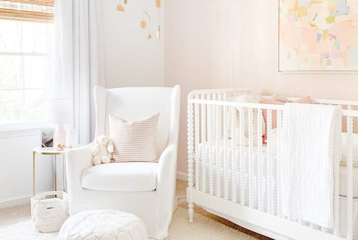 Peach nursery baby girl behr room ideas pink rooms white bedroom paint color colors girls wall walls tour peachy chi