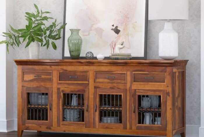 Built in buffet with arched opening